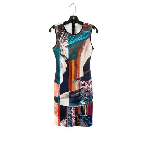 Clover Canyon Abstract Print Sleeveless Bodycon Sheath Dress Sz Small - Picture 1 of 10